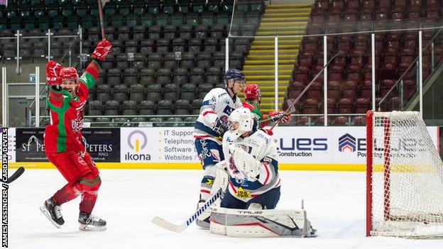 Cardiff Devils overturned a two goal deficit to beat Dundee Stars and reach the Challenge Cup semi-finals at an empty Ice Arena Wales