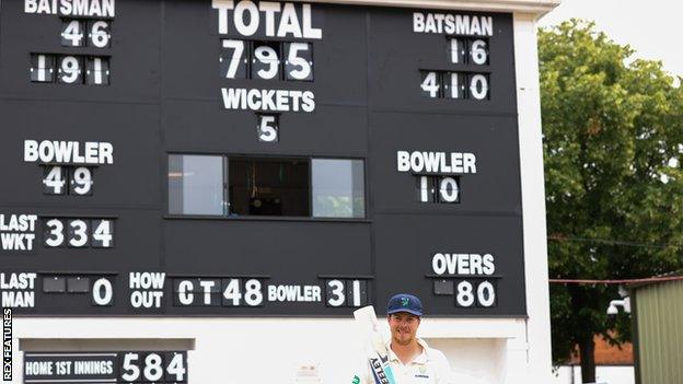 Glamorgan batter Sam Northeast's unbeaten 410 was the third highest score in County Championship history