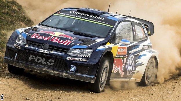 Sebastien Ogier on the way to winning the world rally championship in Australia