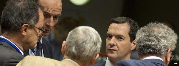 George Osborne during a meeting with EU finance ministers