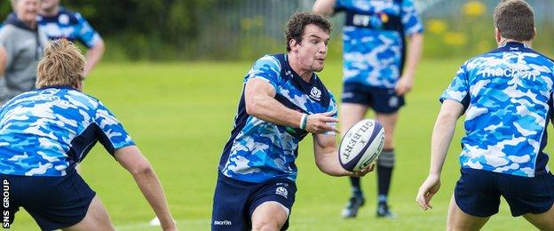 John Hardie training with Scotland