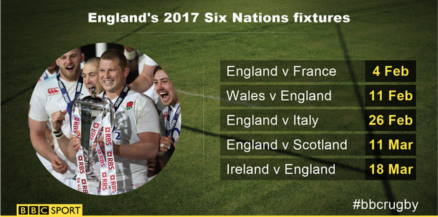 England's 2017 Six Nations fixtures