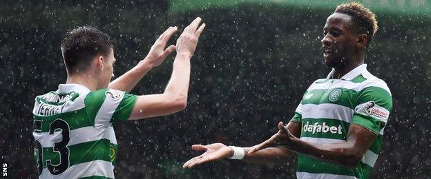 Kieran Tierney and Moussa Dembele