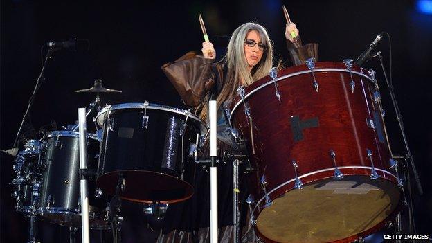 Dame Evelyn performing at the Opening Ceremony of the London 2012 Olympics