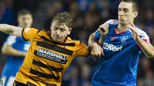 Michael Doyle in action for Alloa against Rangers