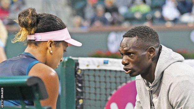 Naomi Osaka with former coach Jermaine Jenkins