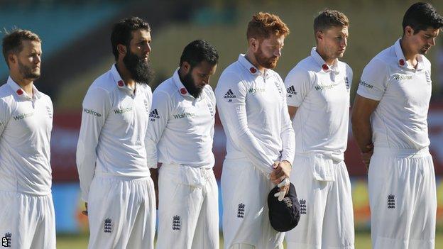 England observe a minute's silence