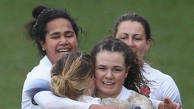 England women celebrate