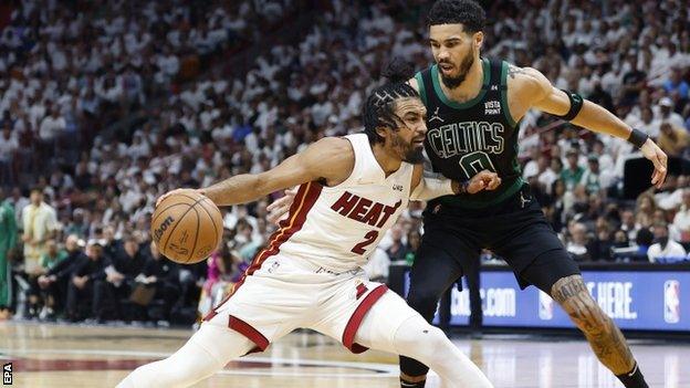 Gabe Vincent and Jayson Tatum