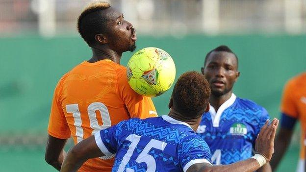 Sierra Leone in action against Ivory Coast