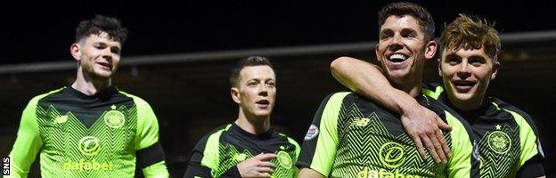 Ryan Christie, second right, netted on his comeback from injury