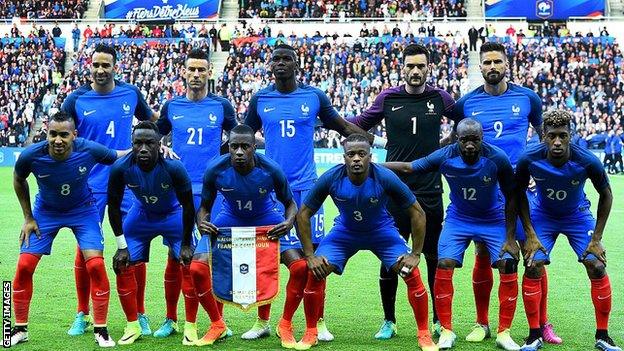 France's starting XI for the recent win over Cameroon