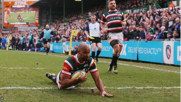 JP Pietersen try for Leicester