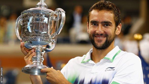 Marin Cilic celebrates winning the 2014 US Open