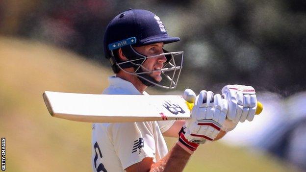 England captain Joe Root walks off after being dismissed on day five of the first Test against New Zealand