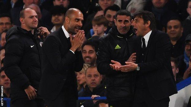 Pep Guardiola and Antonio Conte