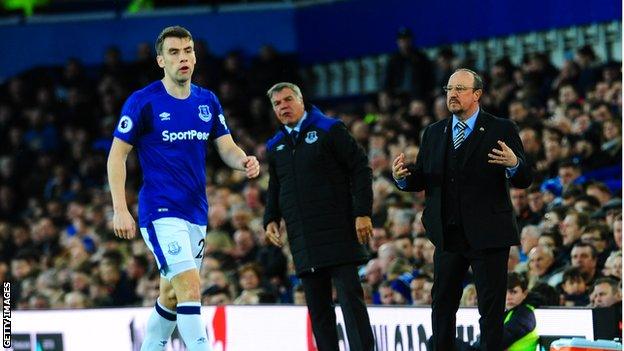 Seamus Coleman, Sam Allardyce and Rafael Benitez