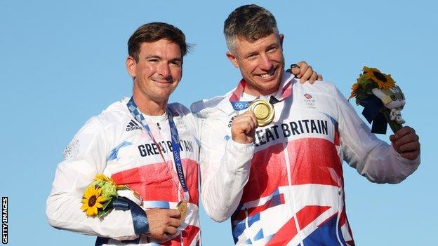 Dylan Fletcher-Scott poses with gold medal at Tokyo Olympics