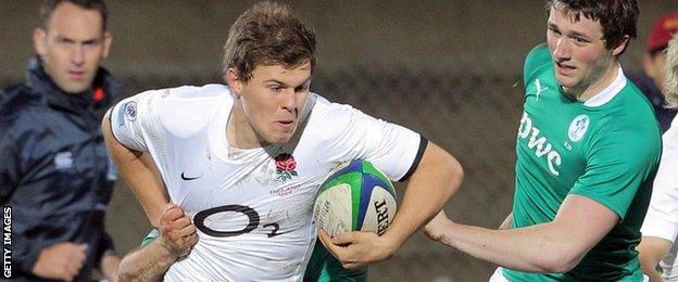 Will Addison in action for England during their 2012 Junior World Championship match against Ireland in South Africa