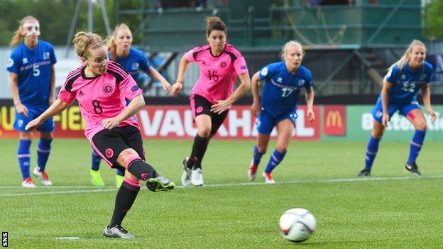 Scotland's Kim Little takes a penalty