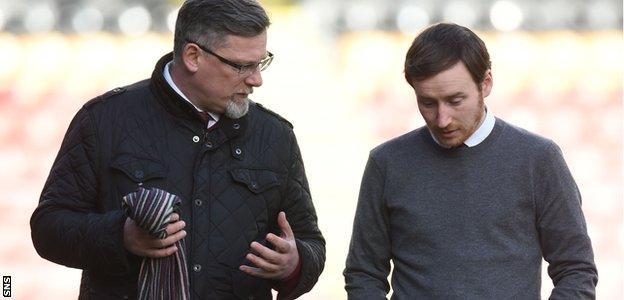 Hearts director of football Craig Levein and head coach Ian Cathro