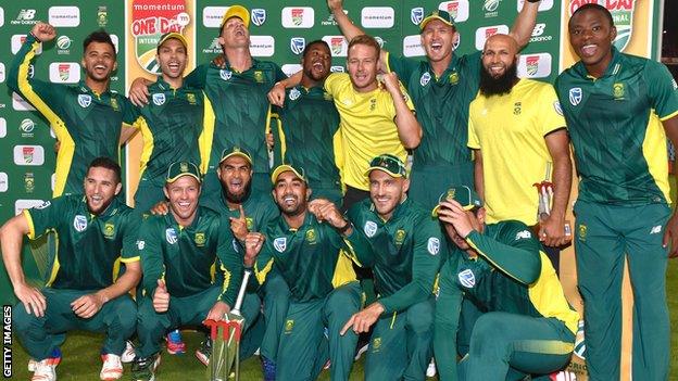 South Africa with the one-day series trophy