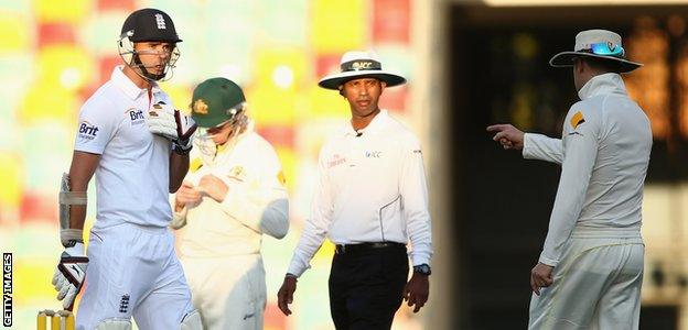 Australia captain Michael Clarke was fined 20% of his match fee for using an obscenity while warning James Anderson to expect a broken arm in the first Test at the Gabba