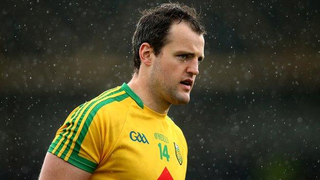 Michael Murphy received a big cheer as he was introduced for his 100th Donegal appearance