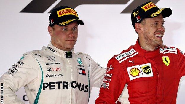 Sebastian Vettel and Valtteri Bottas