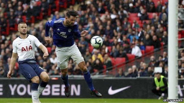 Sean Morrison in action for Cardiff against Tottenham on Saturday