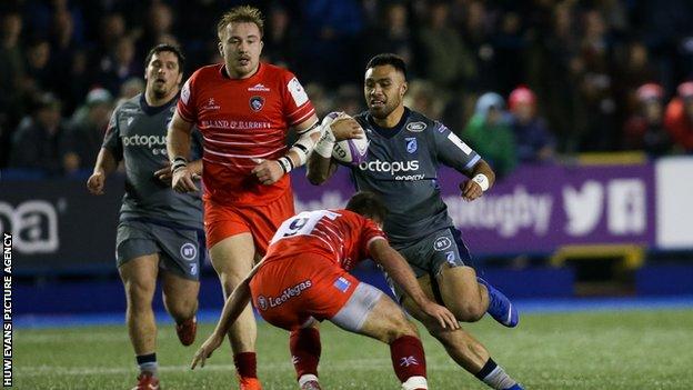 Willis Halaholo in action against Leicester