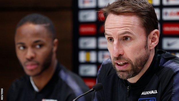 Gareth Southgate and Raheem Sterling