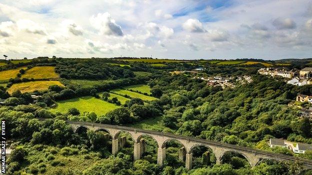 View from Penryn in Cornwall