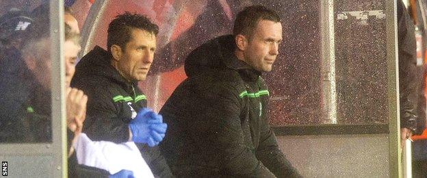 John Collins and Ronny Deila watch on as Celtic slump to defeat