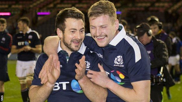 Greig Laidlaw and Finn Russell