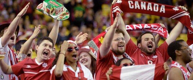 Canada's fans await the start of the match against Netherlands