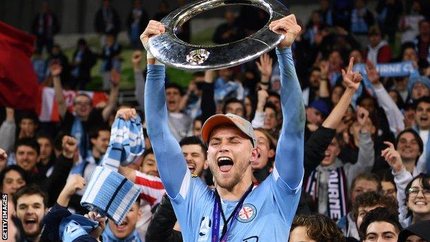 Defender Nathaniel Atkinson was instrumental in Melbourne City's first A-League championship success