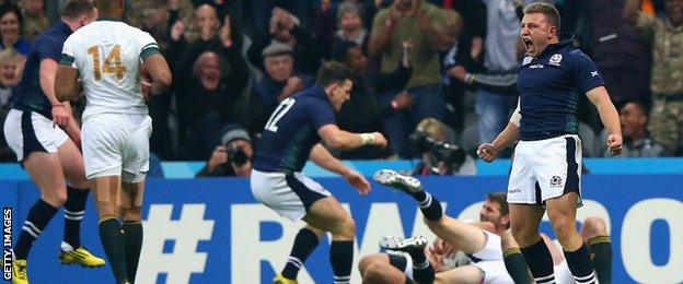 Duncan Weir's interception led to Scotland's only try