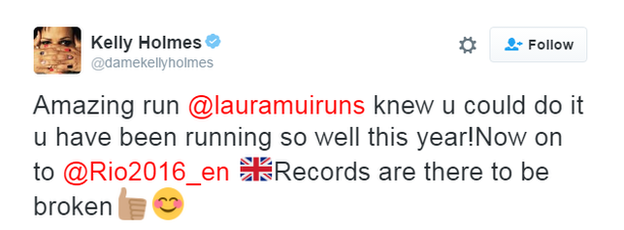 Kelly Holmes tweet