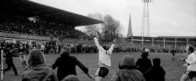 It is now 46 seasons since Ronnie Radford and Ricky George (right) put the old Hereford on the FA Cup map