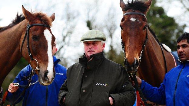 Colin Tizzard with Native River and Cue Card