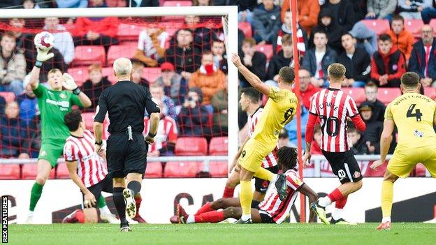 Sunderland goalkeeper Anthony Patterson denies Ched Evans