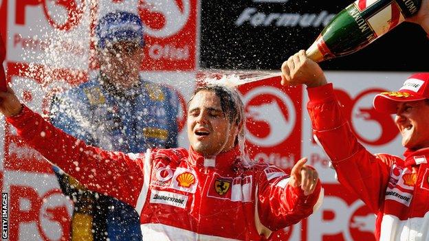 Felipe Massa celebrates winning the 2006 Turkish Grand Prix