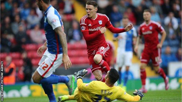 Joe Mason scores for Cardiff