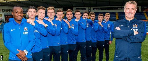 Kilmarnock manager Lee Clark with his 11 new signings