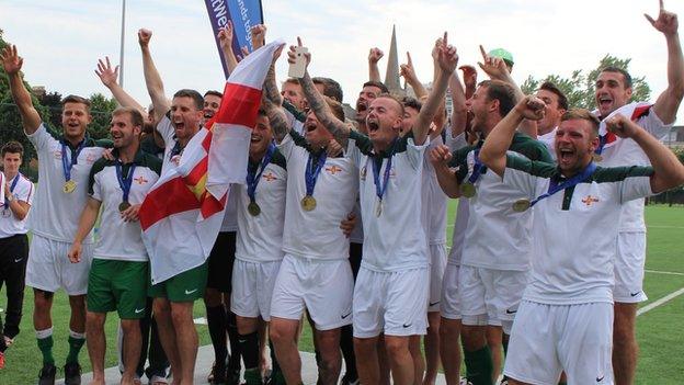 Guernsey won football gold at the 2015 island Games in Jersey this summer