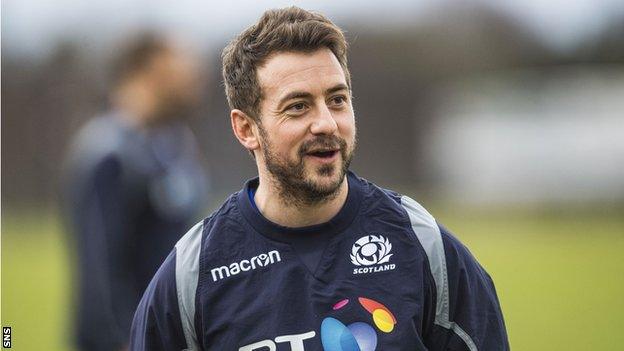 Greig Laidlaw trains with Scotland