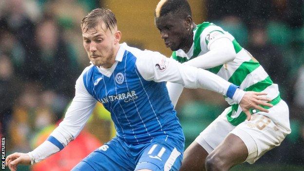 George Williams playing for St Johnstone