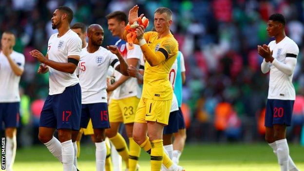 Jordan Pickford looks set to start for England when they begin their World Cup campaign against Tunisia