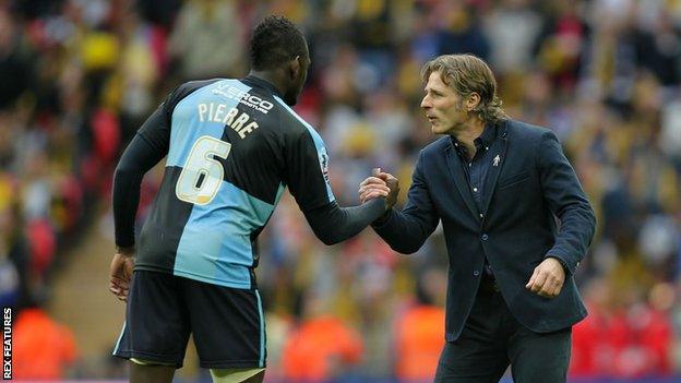 Aaron Pierre and Gareth Ainsworth